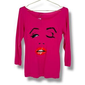 Y2K Betsey Johnson x American Apparel Marilyn Monroe Wink Face Shirt, M
